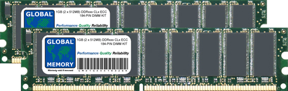 1GB (2 x 512MB) DDR 266/333/400MHz 184-PIN ECC DIMM (UDIMM) MEMORY RAM KIT FOR SERVERS/WORKSTATIONS/MOTHERBOARDS